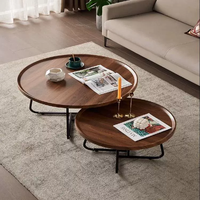 Ensemble de Table basse nordique moderne de luxe en marbre Simple finition dorée en pierre de métal blanc MDF Table centrale gigogne salon