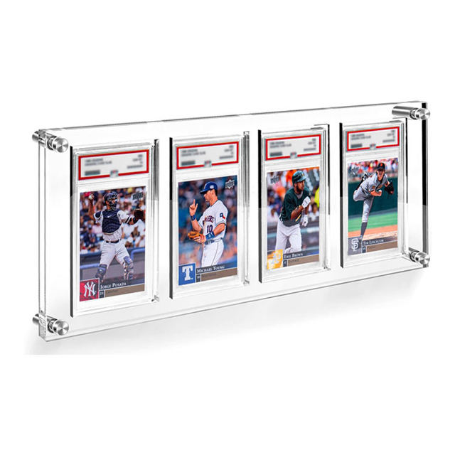 Acrylic Gradecard Box with Button Closure, Display Rack for Trading Cards and Card Storage, Display of Star Cards and Game Cards