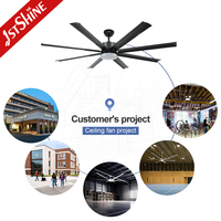 Ventilateur de plafond 1stshine de 64 pouces avec pales métalliques, grande taille, faible consommation d'énergie, ultra silencieux, économie d'énergie, avec lumière LED