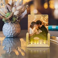 Lampe de nuit LED personnalisable par sublimation, cadre photo en acrylique, éclairage blanc chaud pour la décoration de chambre