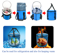 Seau de baril d'isolation thermique extérieur portable étanche grand sac de glace pliable portable packs de glacières réfrigérées