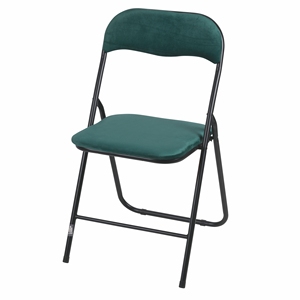 Sedia Pieghevole in Velluto Verde - Product Image 1