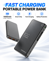 Power Bank Portabel Pengisian Cepat 10000mAh 22.5W Grosir dengan Layar Digital LED, Input & Output USB-C, Port USB-A Ganda