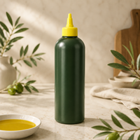 Bouteille distributrice d'huile d'olive en plastique de qualité alimentaire sans BPA, anti-fuite, rechargeable, pour cuisine et sauce BBQ
