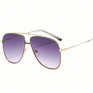 Gafas de Sol de Moda 2022 con Logotipo Personalizado, Montura Metálica, Lentes Degradadas, Protección UV400, Gafas de Sol Extra Grandes para Mujer - Product Image 3