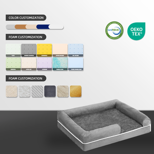 Роскошные ортопедические кровати для собак с эффектом памяти высокой плотности подушки для домашних животных диван-кровати водонепроницаемый съемный чехол OEM ODM - Product Image 5