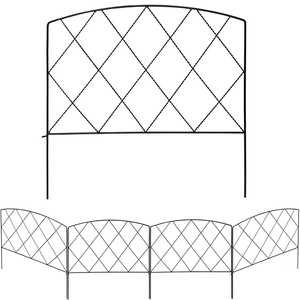 Decorative Metal Garden Fence Panels Landscape <strong>Fencing</strong> for Dogs <strong>Flower</strong> <strong>Bed</strong> Tree Black Yard Border Fence - Product Image 1