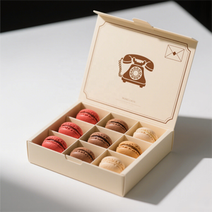 Tự làm biểu tượng tùy chỉnh Bánh hộp giấy cấp thực phẩm lật Hộp bao bì cho macaroon Donut - Product Image 5