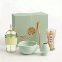 Coffret Matcha Personnalisé OEM avec Logo de Marque, Tasse, Bol Chawan, Fouet en Bambou Chasen, Cuillère – Prix de Gros