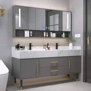 Mueble de Baño Doble con Lavabo Dorado, Organizador Personalizado YALIG, Mueble de Baño - Product Image 3