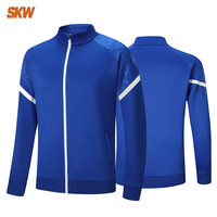 Survêtements de sport de haute qualité prêts à être expédiés, avec fermeture éclair intégrale, veste d'équipe de football, veste d'entraîneur, tenue d'échauffement d'hiver