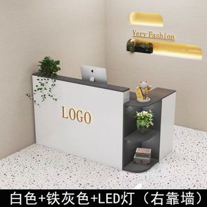 Mostrador de Recepción en Forma de L, Mostrador Curvo para Tiendas de Ropa Pequeñas, Mostrador Moderno para Salones de Belleza y Tiendas de Té con Leche - Product Image 5