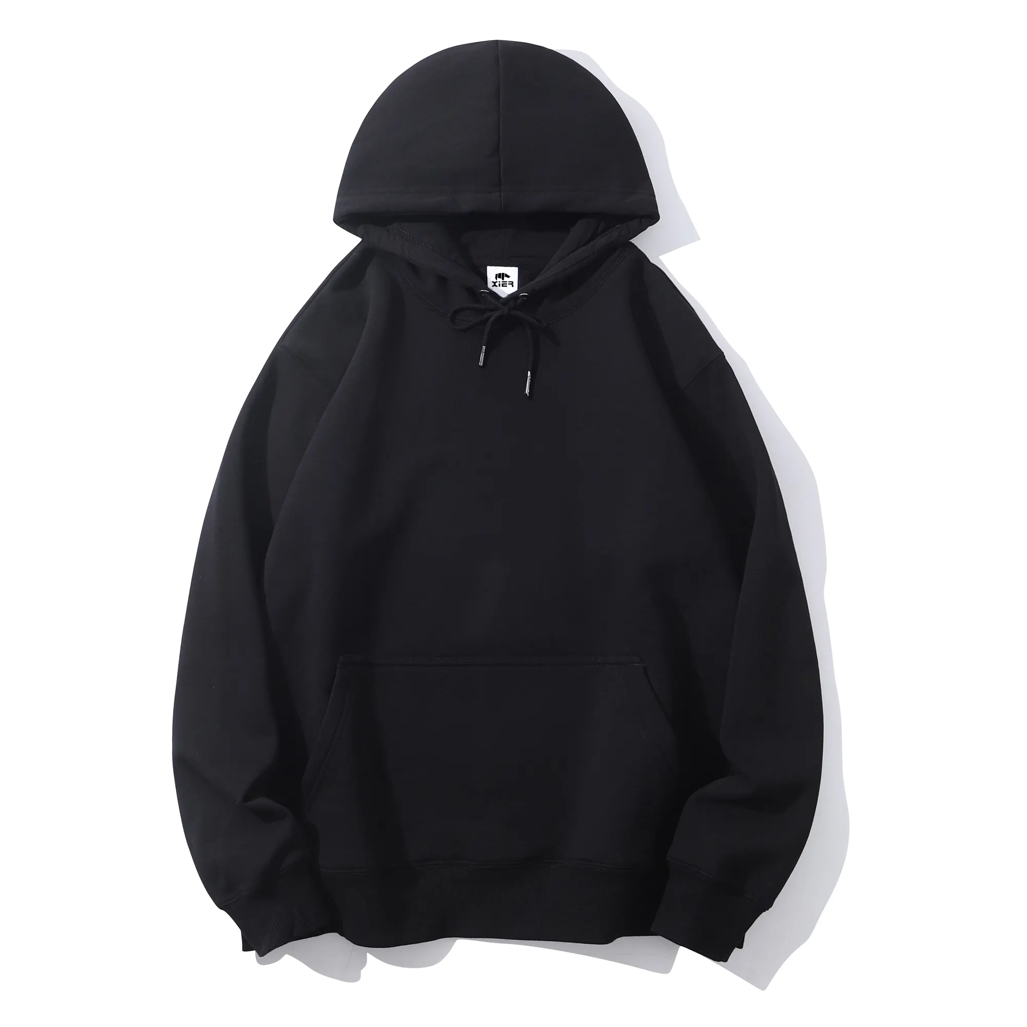 Custom Logo Black Oversize Clothing Fleece Pullover Sweater Hoodies For Men Stylish