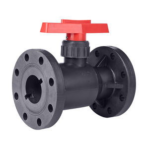 Vanne à boisseau sphérique Rongsheng FRPP DN50 2 pouces à raccordement par bride, en plastique, de qualité industrielle chimique, à passage direct - Product Image 1