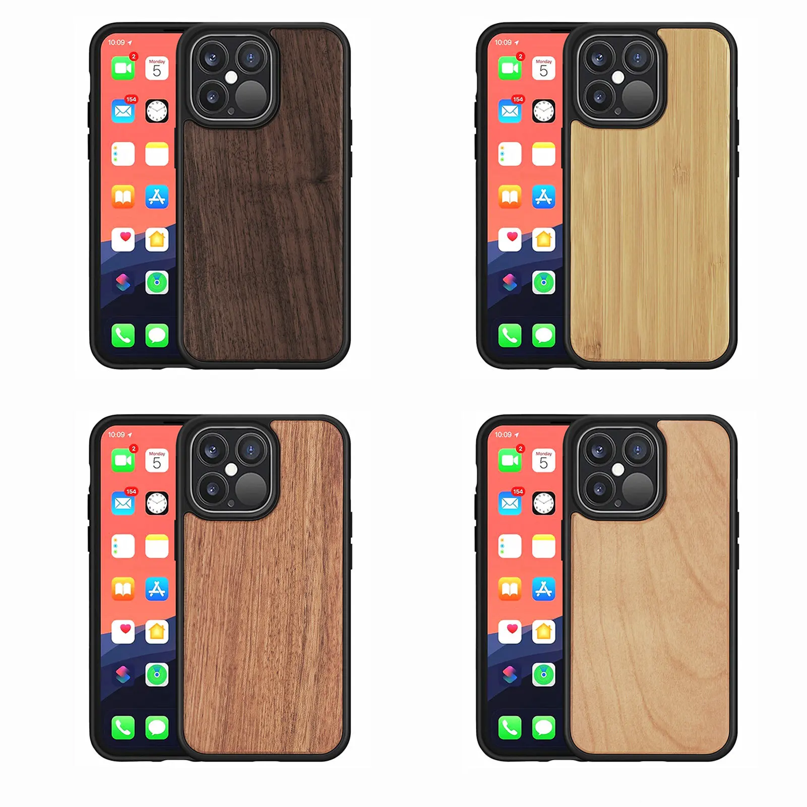 Funda de madera para teléfono móvil iPhone, carcasa con grabado para iPhone 14, 13, 12, 11 Pro Max, X, XS, XR, 7, 8 Plus, SE