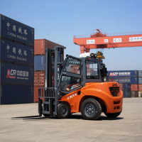 Chariot élévateur diesel JAC 7 tonnes 8M avec cabine fermée, déplaceur latéral et positionneur de fourches pour port et terminal de conteneurs