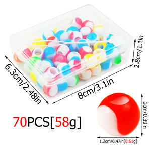 71 piezas de cuentas acrílicas de 12 mm con orificio grande, en caja, para <span class=keywords><strong>trenzas</strong></span>, coloridas, de plástico, con costuras bicolor, para joyería, anillos de colores CECILLIA - Product Image 6