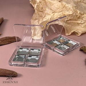 Transparent Square Four-Color Eyeshadow Palette DIY <b>Empty</b> Cosmetic Packaging Portable Sample <b>Box</b> for Makeup Storage - Product Image 3