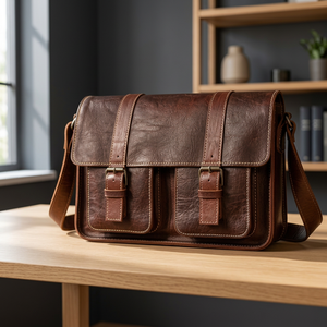Unisex Canvas Real <b>Leather</b> Classic <b>Backpack</b> Spinner Wheel Handmade Soft Shell Durable Travel Carry-on Soft Handle Vintage Style - Product Image 2