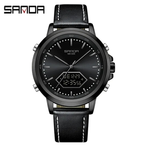 <span class=keywords><strong>SANDA</strong></span> 3301 50M étanche résistance aux chocs mode à la mode Offre Spéciale nouveau modèle LED affichage analogique numérique hommes d'affaires montre-bracelet - Product Image 3