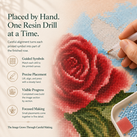 Rose Éternelle Imprimée KS Craft pour Kit de Peinture Diamant, Art Diamant Scintillant DIY, Décoration Florale Élégante et Écologique pour la Maison