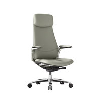 Nouveau fauteuil de direction en cuir tendance avec repose-pieds, dossier et appuie-tête réglables, siège de président et de patron, idéal pour le bureau/la salle d'étude