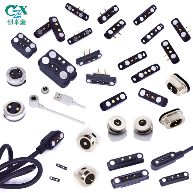 Manufacturer Pitch 2.54 & 4.0 5V2A/12V5A Copper 10A PCB Pogo Pin 2-Pin High Current Magnetic Charging Connector