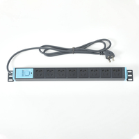 Unité de distribution d'alimentation (PDU) 1U basse tension en alliage d'aluminium noir à 6/8 ports, interrupteur IP66, 16A, pour rack de serveur 19 pouces