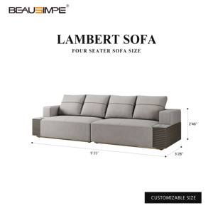 Ensemble de canapés Chesterfield haut de gamme en cuir véritable, design de dossier extensible avec coussins, pieds en acier inoxydable, style italien, luxe léger, moderne - Product Image 3
