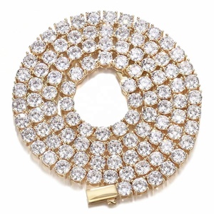 Chaîne Tennis Hip Hop Personnalisée Certifiée Haute Qualité en Zircon, Plaqué Or 18K sur Laiton, Bijoux de Mode CZ 3MM pour Femmes, Hommes, Cadeau, Fête - Product Image 1