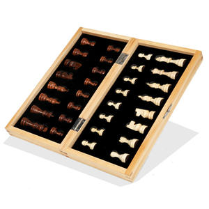 Set di Scacchi Educativo in Legno, Gioco <span class=keywords><strong>da</strong></span> <span class=keywords><strong>Tavolo</strong></span> Classico Pieghevole con Pezzi per Tornei di Scacchi Indoor - Product Image 3
