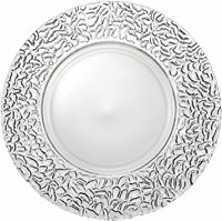 Assiette ronde en verre transparent écologique moderne de 13 pouces avec motif personnalisé pour la maison et les fêtes en plein air