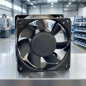 Ventilador axial con rodamientos de bolas, aspas de plástico y carcasa de aluminio, D12038D(A)-K1, 120x120x38mm, CC 12V/24V/48V, para equipos industriales. - Product Image 2