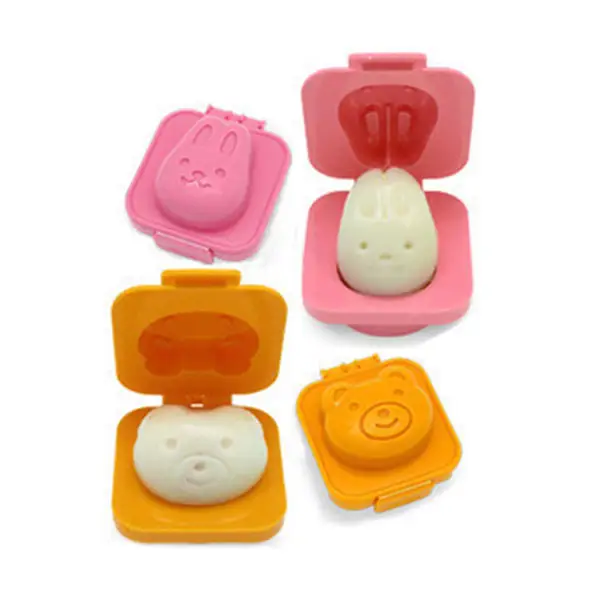 खाद्य ग्रेड प्लास्टिक पशु आकार का रंगीन DIY सुशी चावल उपकरण चम्मच चावल गेंद नए नए साँचे चावल सुशी बनाने सेट गेंदों निर्माता ढालना
