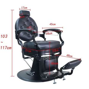 Luxury <b>Retro</b> Iron Salon Barber Chair Hydraulic Reclining Grooming Massage Leather <b>Furniture</b> Beauty Salon Gym Use - Product Image 4