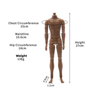 Figura de acción masculina articulada de 27 cm, cuerpo en blanco, modelo de maniquí desnudo para pintar, hacer ropa y personalizar.
