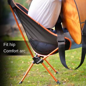كرسي قمر قابل للطي جديد وقوي من سبائك الألومنيوم مع مسند ظهر، كرسي محمول للتخييم في الهواء الطلق للصيد والشاطئ والرسم والنزهات - Product Image 2