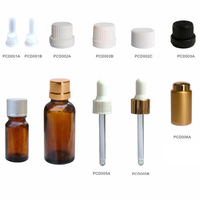 Flacon compte-gouttes 18-415 avec bouchon métallique et ampoule en caoutchouc et pipette en verre flacon compte-gouttes en verre pour sérum aux huiles essentielles