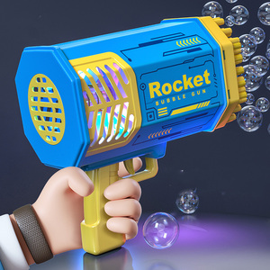 Juguetes de burbujas Grandes agujeros de plástico automáticos Lanzador Bazooka Cohete que sopla 2022 Pistola de burbujas Machinetoy Juguetes de burbujas eléctricas - Product Image 6