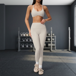 4pcs High Waist Breathable Sports <b>Leggings</b> Yoga Sets Fitness Women's 2-Piece Shorts Set Spandex/Nylon Gym Short Ankle Button - Product Image 3