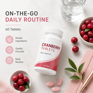 Compléments de Haute Qualité à Base de Canneberge, Vitamine C, Zéaxanthine, Sélénium et Cuivre, Extrait 36%, 2 Comprimés par Portion, 60 Comprimés - Product Image 5