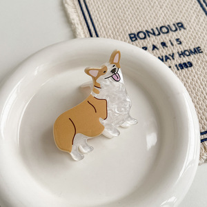 Venta al por mayor de dibujos animados <span class=keywords><strong>cachorro</strong></span> pinzas para el pelo lindo Corgi <span class=keywords><strong>Bulldog</strong></span> francés perro niña pinzas para el pelo Animal accesorio acrílico pinza para el pelo pinza - Product Image 6