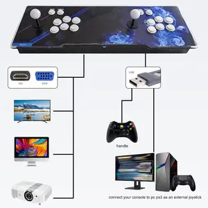 Newest design Arcade Games 8000 wi-fi Plus Pandora e-sport Box Kit EX Saga 2 Player Console support 3D Games