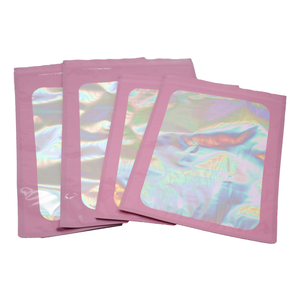 New Resealable Mylar Ziplock Storage Bag Hologram Smell Proof Bag with Clear Window Packaging Pouch for Jewelry