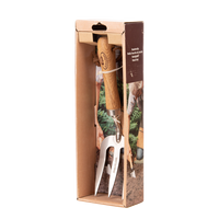 Esschert Design 100% FSC Manche en bois de frêne de haute qualité en acier inoxydable Râteau à main Fourche