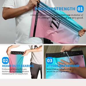 Gradient Full Color Printing Custom logo Courier <b>Bag</b> Waterproof Ldpe Gradient Shipping Express Mailer <b>Bag</b> for Garment - Product Image 5