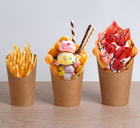 Gobelet à gaufres jetable personnalisable à paroi simple pour vente en gros, idéal pour les gaufres aux œufs et les cornets de crème glacée à emporter - Fabricant