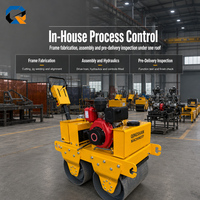 Rouleau compact vibrant à tambour unique QS600D, direct usine, avec moteur Changchai, pour la construction d'asphalte et de terrains.