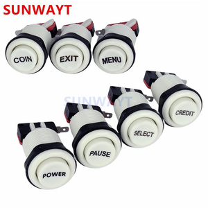 Bouton poussoir d'arcade concave de 33mm de style américain Bouton poussoir de <span class=keywords><strong>jeu</strong></span> de crédit/sortie/pièce de monnaie/puissance - Product Image 2