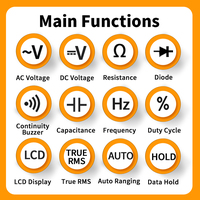 ZOYI VC921 Multimeter Digital Saku Genggam 3 3/4 Inci Layar 4 Digit Pengukur Kapasitansi Resistansi Frekuensi 600V Daya Otomatis